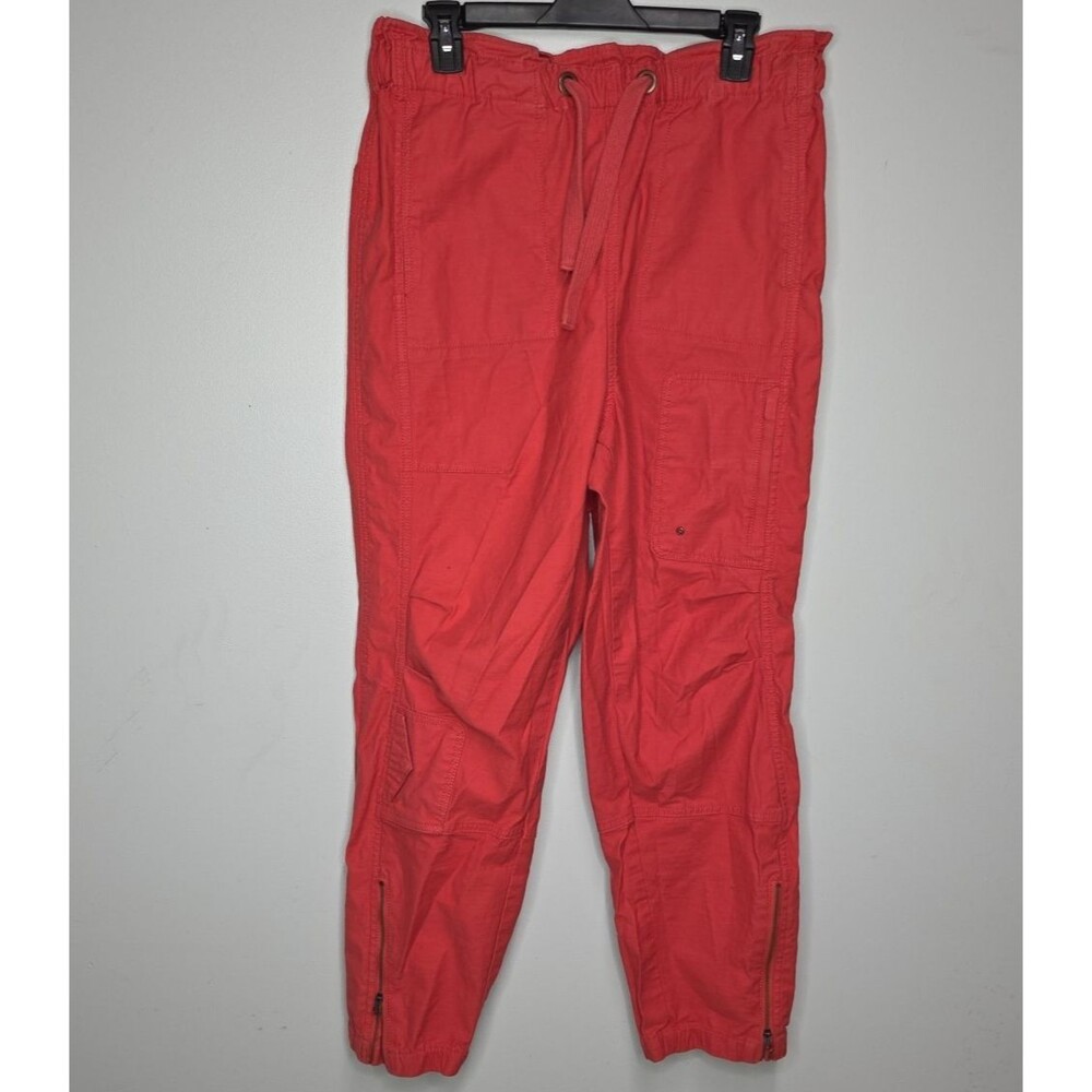 Free People Movement Red Coral Spring Trekker Cargo Zip Ankle Pants Womens M